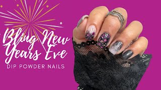 Bling New Years Eve Dip Powder Nails