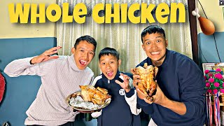 WHOLE CHICKEN CHALLENGE 🤤🍗//FT. PRAGYAN AND SANGAM😂