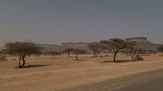 Down the mountain and on the road heading to Azougui in the Adrar Region of Mauritania.