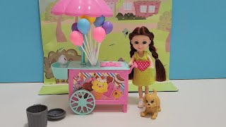 Cute Ice Cream Cart unboxing Doll and pets