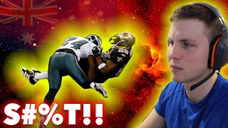 AUSTRALIAN REACTS TO AMERICAN FOOTBALL HITS