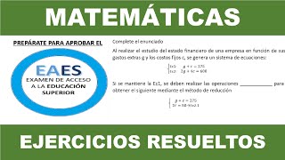 💚EAES 2021 SISTEMA DE ECUACIONES OPERACIONES Examen de acceso a la educación superior Ser Bachiller