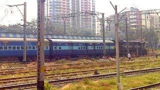 2 in 1 Action : WDM-3D Chugging with Chennai Exp + Suburban EMU Acceleration at Thane..!!