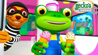 Can Weasel STEAL The ICE CREAM? | Max the Monster Truck | Truck and Bus Cartoon | Gecko's Garage