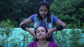 Lady Barber Chaitali Doing Head Massage In Terrace Garden | ASMR Head Massage In Green Nature