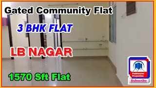 Gated Community Flat For Sale in 𝗛𝘆𝗱𝗲𝗿𝗮𝗯𝗮𝗱 || LB Nagar || 1570 Sft || Padmasree Properties