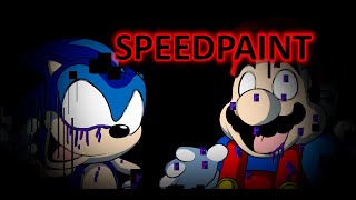 Speedpaint | Come and Learn with Pibby Corrupted Mario & Sonic