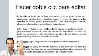 ( RET ) Características del líder Relaciones en  el entorno de trabajo