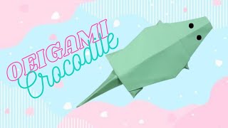 TUTORIAL-How To Make Cute Origami Crocodile-Easy Paper Cradts-Kids Crafts