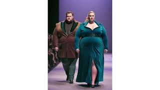 PLUS-SIZE GORGEOUS MODEL MALE AND FEMALE PARTY WEAR FASHION DESIGNER AI DESIGNS!