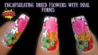 Encapsulating Dried Flowers With Polygel & Dual Forms | Amazing Technique