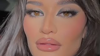 Beautiful cute glam glowing smokey Matt winter ❄️ makeup tutorial 💋🥰👄