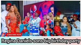 Watch: Regina Daniels & husband celebrate their sons birthday in a grand style