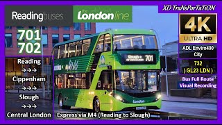 [Reading buses] The London Line 701+702 ~ Reading ➝ Slough ➝ Central London (Express via M4)【4K UW】