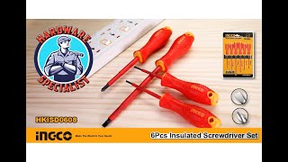 Ingco HKISD0608 Insulated Electrician Screwdriver Set