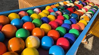 Welcome to Marble Run Live ☆ Handmade wooden rain gutter slope & colorful balls ASMR