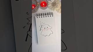 Halloween ghost drawing #cutedrawings #drawbasket #halloween