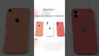 iPhone XR and iPhone 11 vs iPhone 12 speed test #shorts #smartphone