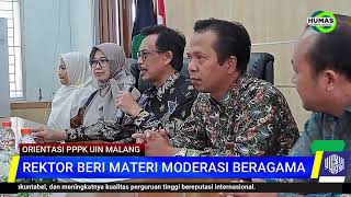 REKTOR BERI MATERI MODERASI BERAGAMA KEPADA PESERTA ORIENTASI PPPK UIN MALANG