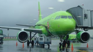 Взлёт из аэропорта  Домодедово Airbus А321. S7 Airlines.