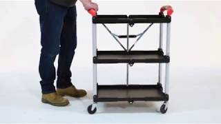 Folding plastic trolley