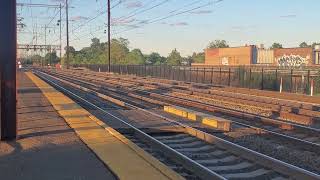 High Speed NJT Weekend Train Hammers Jersey Ave–LONGGGGG HORN BLAST!!!!