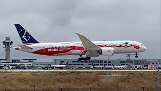 LOT Polish Airlines Boeing 787-9 (Independence Livery) landing at Los Angeles International Airport