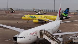 SKY ANGKOR AIRLINES ZA388 XU-725 taxiing and takeoff at MFM 06169