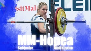 MM-Hopea Klassinen penkkipunnerrus | Juuli Kostian Subjunior -69kg