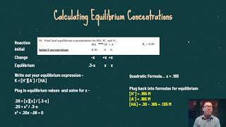 AP Chemistry: Video 7-2: RICE Tables and Le Chatelier's Principle