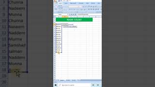 #shorts | #excel | Name Count in excel