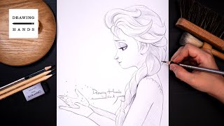 Drawing Sketch Frozen2 - Elsa [Drawing Hands]