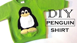 DIY Penguin Graphic Sweatshirt