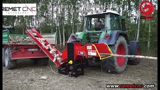 Remet RP200 making logs out of branches. Remetcnc.co.uk