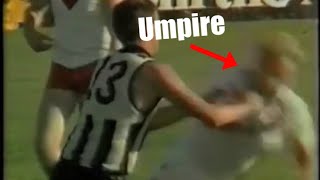 Collingwood Player Goes Berserk At Umpire