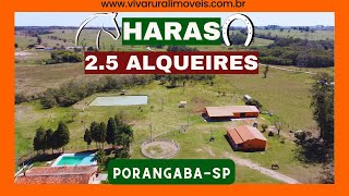 Haras de 2.5 alqueires à venda em Porangaba SP.