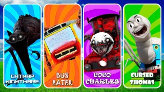 MONSTER BATTLE ⚔️ CatNap Nightmare & Bus Eater & Choo Charles & Cursed Thomas - Who is the BEST?