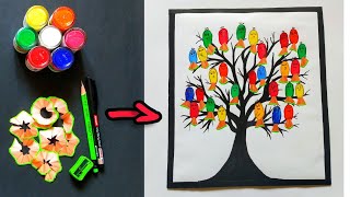 Best use of pencil shaving/wall hanging craft idea/art and craft