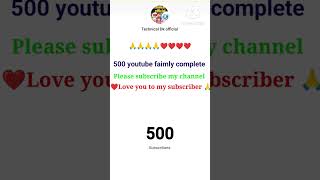 500 subscribe complete! #Technical Dk official #trending #shorts #support #funny #followers #likes