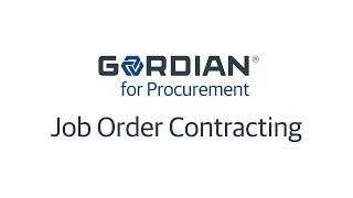 Gordian for Procurement Job Order Contracting