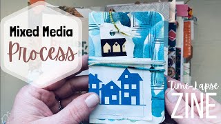 MIXED MEDIA PROCESS : Time Lapse Art Process : How to Make a Zine : Mixed Media Zine : Watercolor