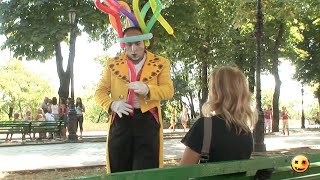 Surprise Sausage Balloon Trick on Strangers Clown Prank @CrazyTVPranks