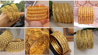 latest 22 carate gold bangles designs 2024 with pric/gold bangles & gold kangan designs /light weght