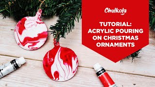 🍭 Acrylic Pouring On Christmas Ornaments | Easy Holiday Tutorial