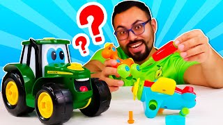 ¡Montamos un avión y un caballo con el tractor Johnny! Videos de reparar coches en ¡Oh, se dañó!