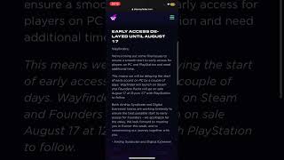 WAYFINDER early access delayed ! #shorts #wayfinder