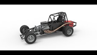 3D printable Northeast Dirt Modified stock car Base Scale 1:25 3D model view