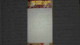 Bsc Sem 1 physics vvi question 2023 #lnmu #exam #question #vviquestions