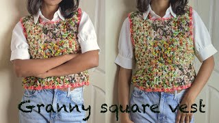 How to crochet a granny square vest | Crochet Granny Square Vest | A Crochet Vest |