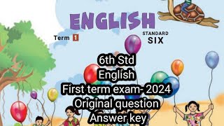 6th standard English first term 2024 summative exam original question answers key